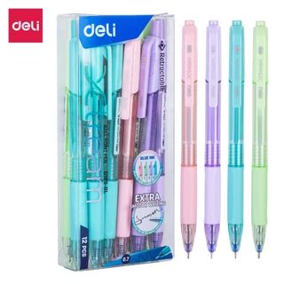 ปากกาลูกลื่น Deli รุ่น EQ199 0.7มม. หมึกน้ำเงิน เขียนลื่น ด้ามจับนุ่ม (จำหน่าย 1 กล่อง / 12 แท่ง)