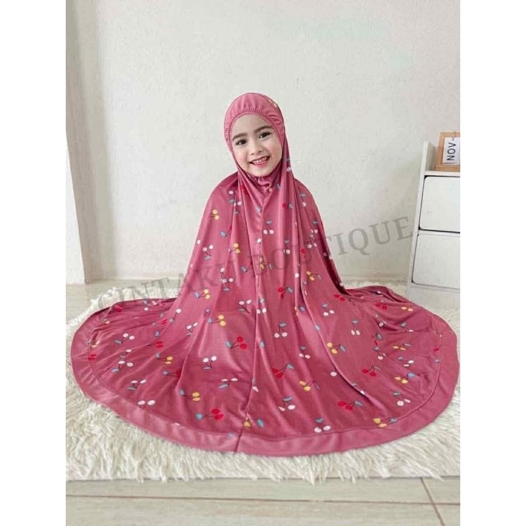 ชุดละหมาดตะลากงรุ่น #𝐁𝐄𝐑𝐑𝐘 (เด็ก) (พิมพ์ลาย+มีแถบ <<