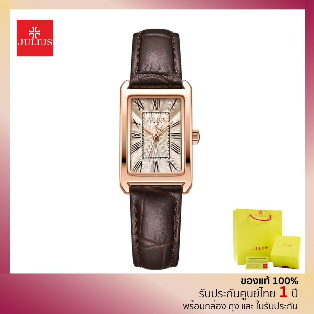 JULIUS นาฬิกาข้อมือผู้หญิง เรียบหรูคลาสสิก หน้าปัดลายศิลป์ดูแพง Collection Classic Luxe รุ่น JA-1338