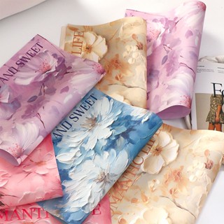 กระดาษห่อดอกไม้ลายดอกไม้ 3DF สีน้ำมัน กันน้ำ ขนาด 35×50 ซม. …