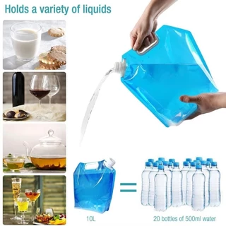 ถุงน้ําดื่มพับได้ 5L/10L สำหรับปิกนิก-แคมป์ปิ้งกลางแจ้ง (สะดวกสุด!)