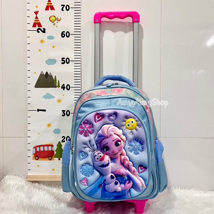 กระเป๋านักเรียน กระเป๋าล้อลาก สะพายได้/ลากได้ หน้านูนเงา 3D (พร้อมส่ง จากไทย) รูปที่ 5