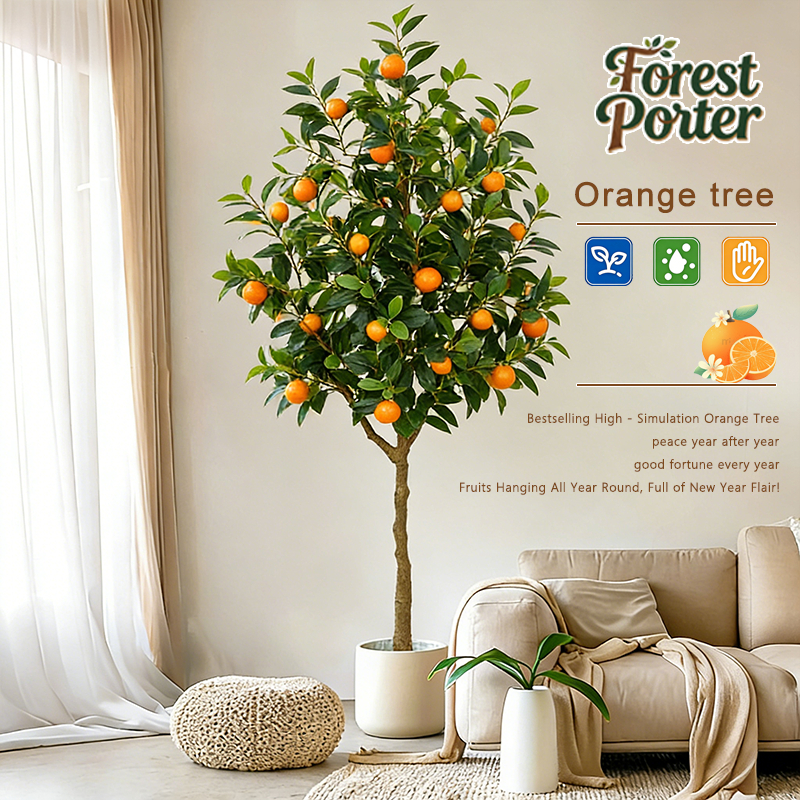 🔥อัตราการซื้อซ้ำสูงสุด🔥ต้นส้มประดิษฐ์ คุณภาพดีที่สุด 80/120/150/180CM สไตล์นอร์ดิก ต้นไม้ปลอมใหญ่