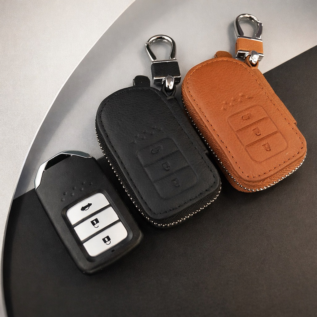 กระเป๋าซองหนังแท้ ใส่กุญแจรีโมทรถ Honda Accord All New City Smart Key 3 ปุ่ม