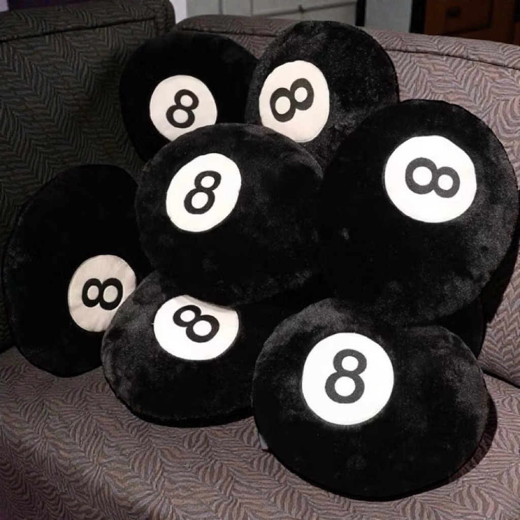 8ball หมอนเลข8 stussy 8ball สีดำ ขนนุ่ม (8ball) eight ball