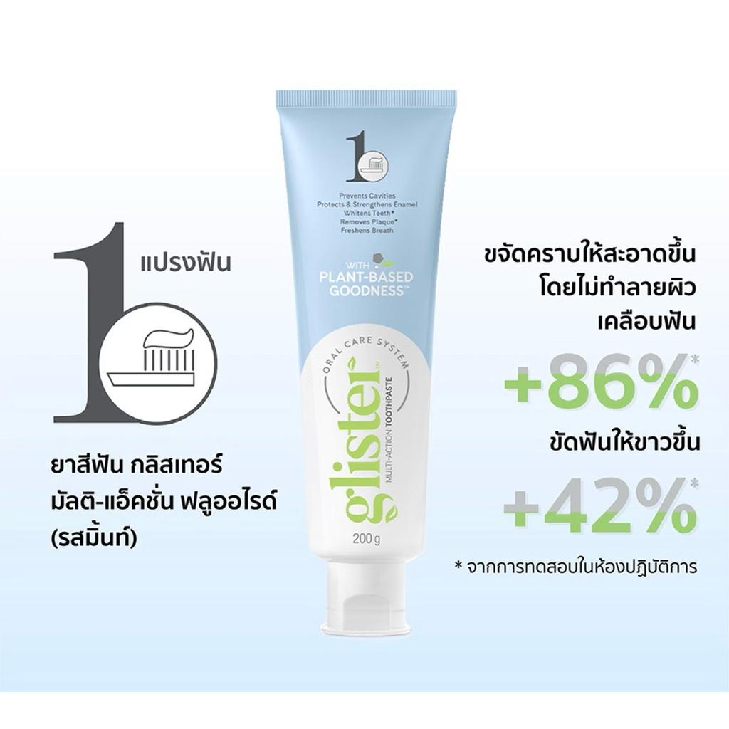 ยาสีฟัน มัลติ-แอ็คชั่น ฟลูออไรด์ (รสมิ้นท์) ยาสีฟัน Amway Glister 200g.