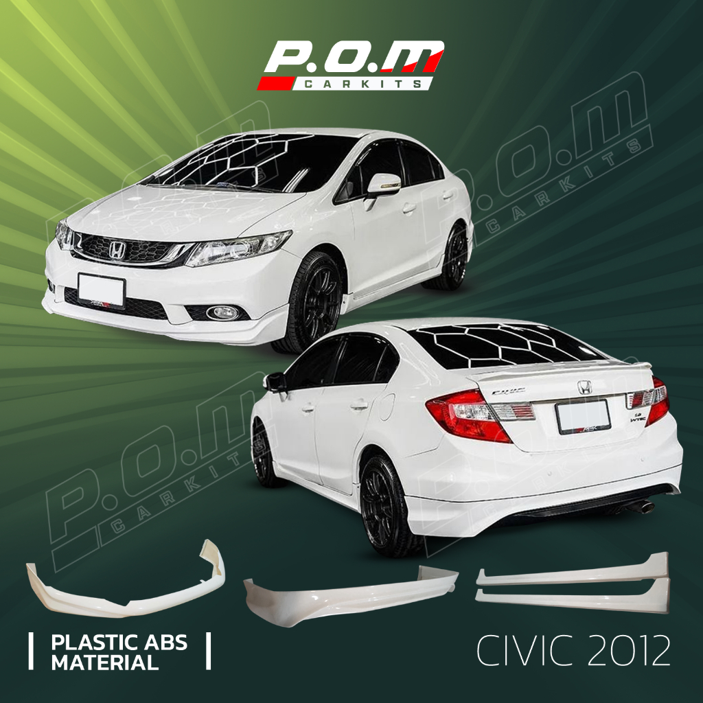 ชุดแต่งรถยนต์สเกิร์ต Honda Civic 2012 FB ทรงศูนย์ (งานดิบยังไม่ได้ทำสี) พลาสติก ABS