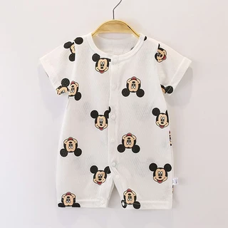 (พร้อมส่ง) ชุดรอมเปอร์แขนสั้นสำหรับเด็ก Disney Mickey ชุดเด็กอ่อน ชุดนอนเด็กอ่อน บอดี้สูทเด็ก สําหรับเด็กทารกแรกเกิด