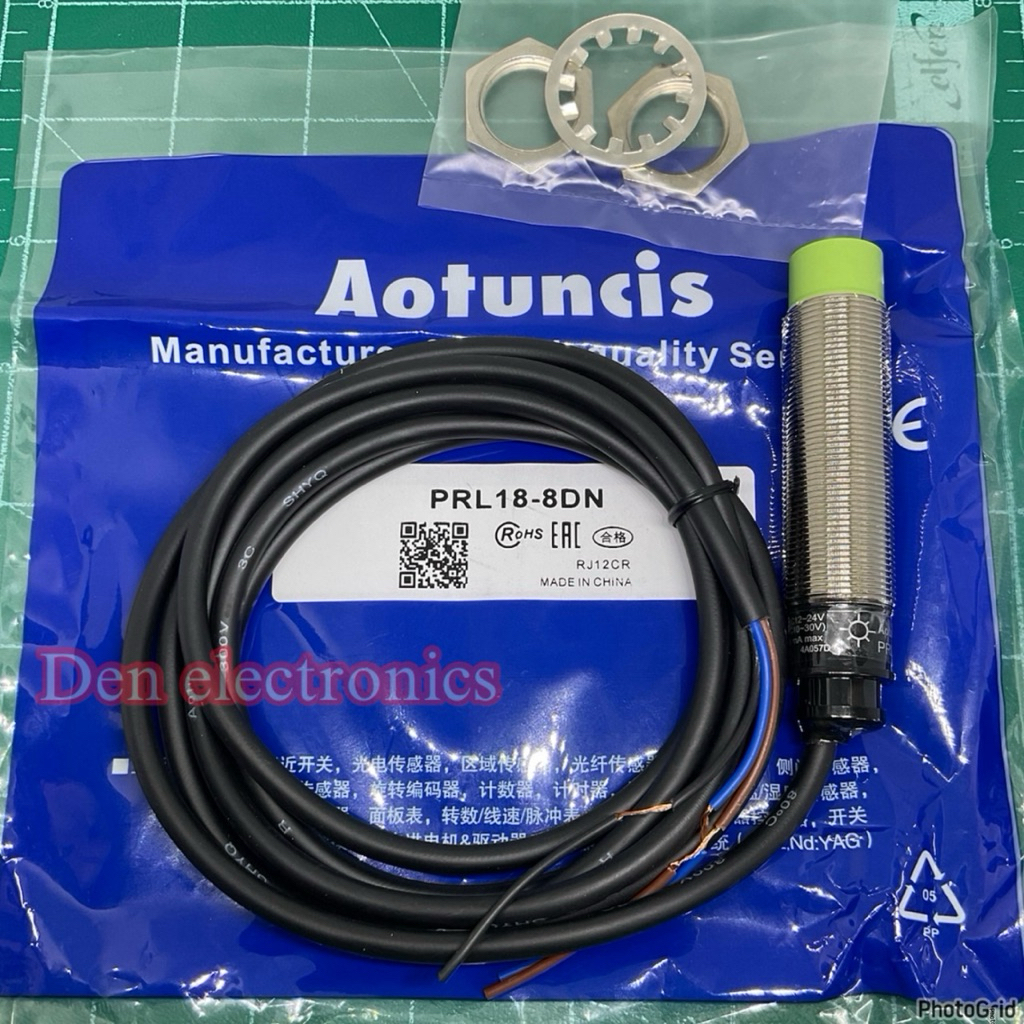 PRL18-8DN Autonics. แท้ 18mm ชนิดNPN-NO 3สาย Proximity sensor เซ็นเซอร์ พร้อมส่ง ออกบิลได้