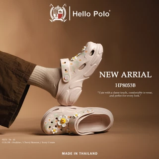 Hello Polo รองเท้าแตะผู้หญิง รองเท้ารัดส้นหัวโต แฟชั่น น่ารัก ลายดอกเดซี่ พื้นหนา เพิ่มความสูง กันลื่น วัสดุ EVA HP8053B
