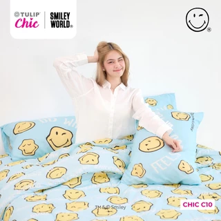 TULIP CHIC | SMILEYWORLD CHIC C10 ลิขสิทธิ์แท้ ชุดผ้าปู ผ้าห่มนวม สไตล์มินิมอล สัมผัสนุ่มไม่ระคายผิว Smiley World