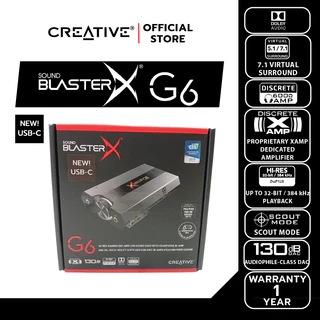 CREATIVE SOUND CARD Sound Blaster G6 USB-C External USB Sound Card - ซาวด์การ์ด USB DAC/Amp