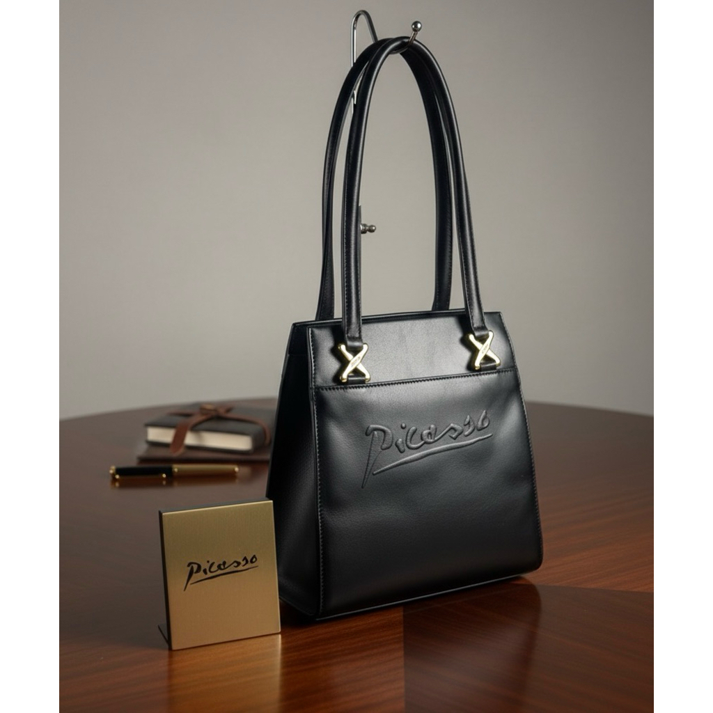 กระเป๋าสะพายหนัง Paloma Picasso สีดำ / กระเป๋า แบรนด์เนมจาก Pablo Picasso Designer Archives มือสองนำ