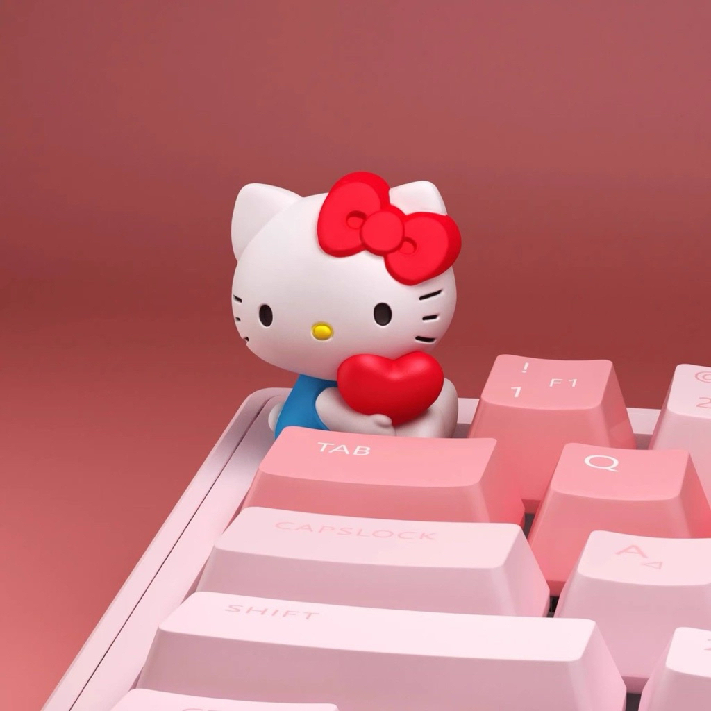 🍎⌨️{พร้อมส่ง! } [พร้อมส่ง] Hello Kitty ปุ่มคีย์บอร์ดคิตตี้ เฮลโลคิตตี้ คีย์บอร์ด พร้อมใช้ได้เลย🍎⭐️👀
