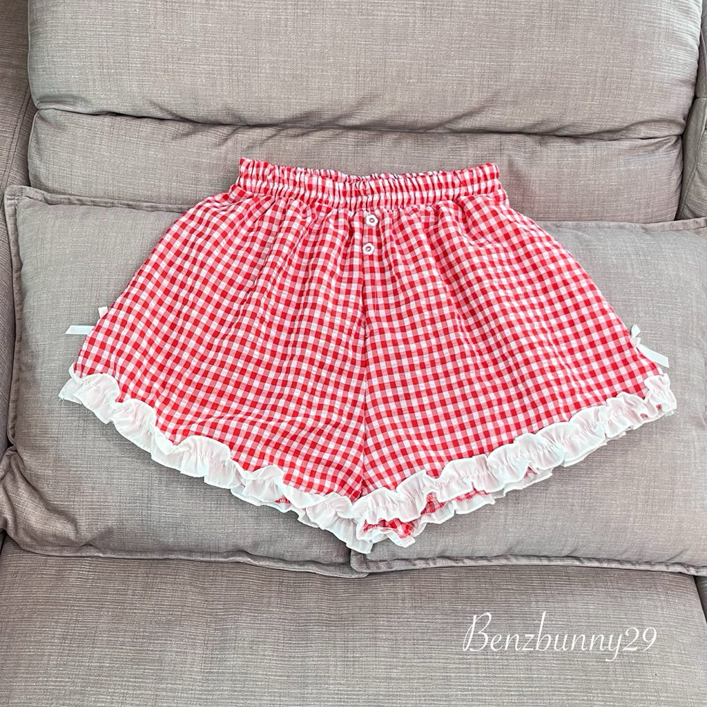 Benzbunny -Dreamy shorts เอว 32-42“ กางเกงขาสั้นแต่งระบาย-โบว์ สไตลล์น่ารัก ใส่สบาย #1047 รูปที่ 5