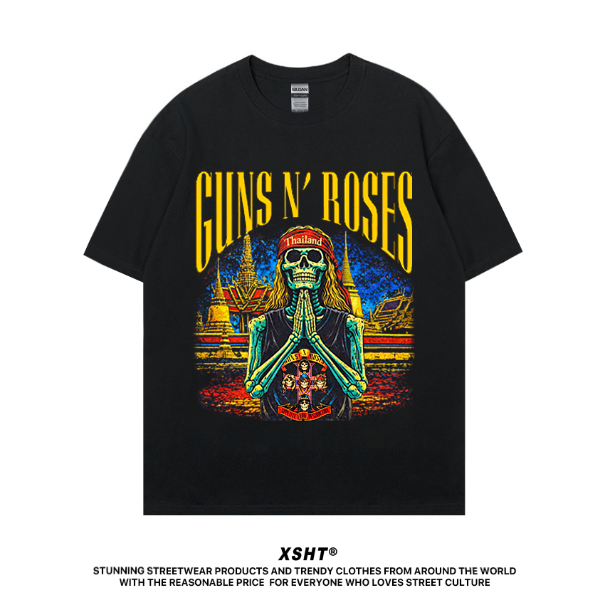 พร้อมส่ง เสื้อ Guns N' Roses : Skeleton Pray Thailand Tee - Black (สีดำ) by XSHT