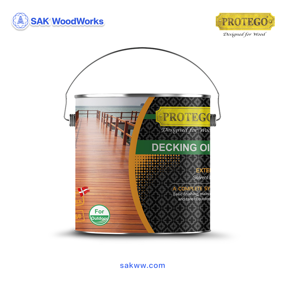 สีทาไม้ สีย้อมไม้โปรเทโก้ PROTEGO Decking Oil Matt ชนิดด้าน สูตรน้ำมัน ใช้สำหรับทางานไม้ภายนอก 0.75 ลิตร