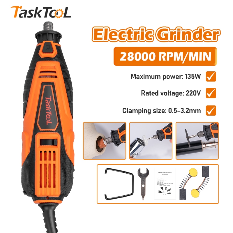 TASKTOOL เครื่องเจียรไฟฟ้า 135W อเนกประสงค์ สำหรับเจียร แกะสลัก ตัด งานไม้+โลหะ+พลาสติก
