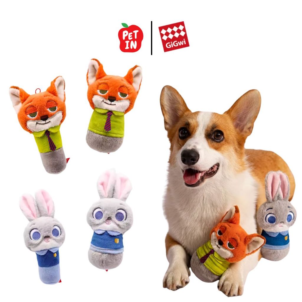 GiGwi x Zootopia ของเล่นสุนัข ลิขสิทธิ์แท้ รุ่นลิมิเต็ด ของเล่นมีเสียง ผ้าขนนุ่ม ช่วยขัดฟัน