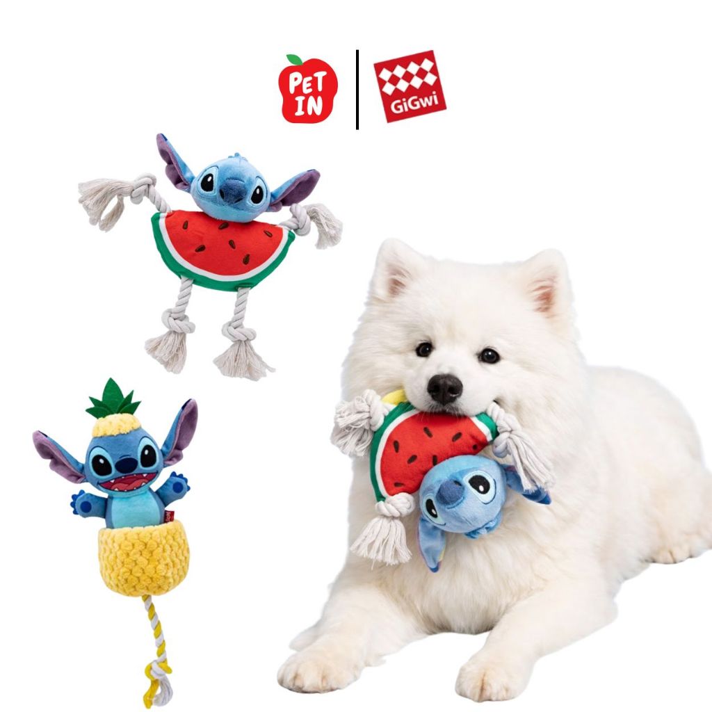 Gigwi x Stitch ของเล่นสุนัข ลิขสิทธิ์แท้ รุ่นลิมิเต็ด ของเล่นชักเย่อแบบโต้ตอบ มีเสียง ของเล่นหมา
