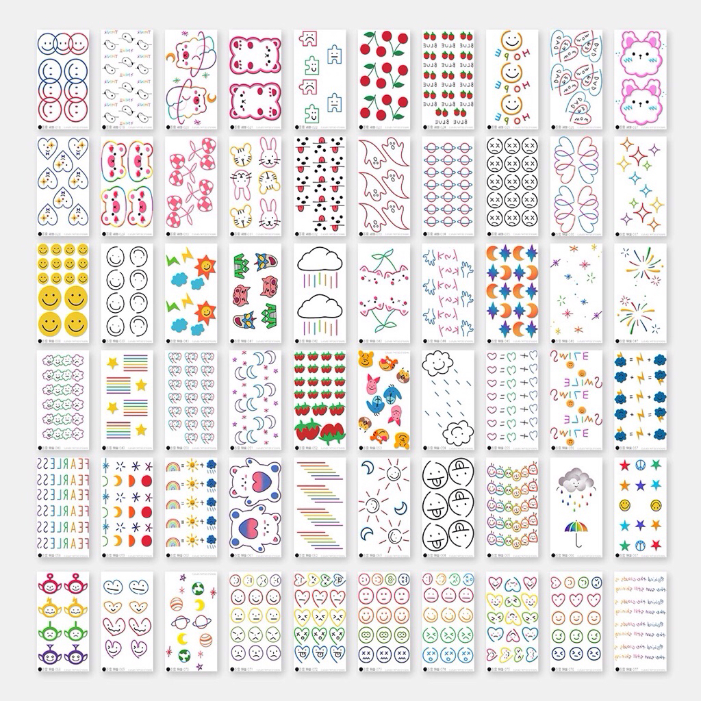 แทททู มินิมอล หน้ายิ้ม 6x10cm. พร้อมส่งใน