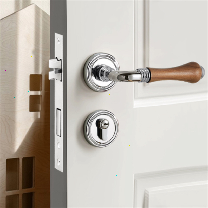 ใหม่ ล็อคประตูสไตล์จีนสำหรับใช้ในห้องนอนในร่ม ที่จับประตูไม้เสียงเงียบ วัสดุโลหะผสมสังกะสี เรียบง่าย - รูปที่ 2