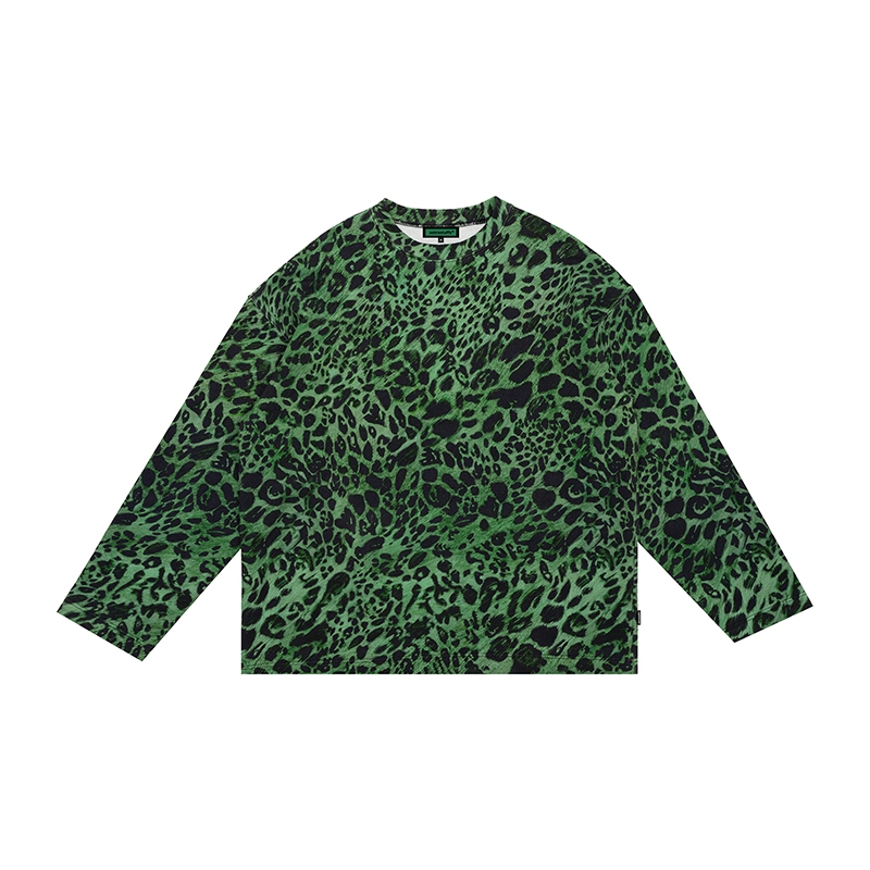 ASTRO STUFFS SP25 LS LEOPARD SWEATSHIRT - (GREEN)