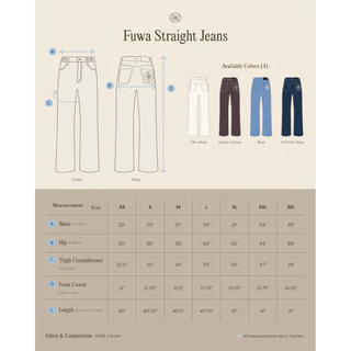 Fuwa Straight Jeans [พร้อมส่ง] กางเกงยีนส์เอวสูง