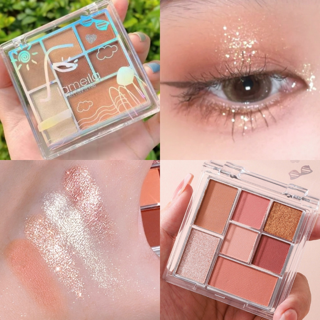 YOTAI อายแชโดว์ พาเลทอายแชโดว์ 7 สี Eyeshadow เนื้อใยไหม เนื้อแมท ประกายชิมเมอร์ กลิตเตอร์ สีสวย กันน้ํา ติดทนนาน