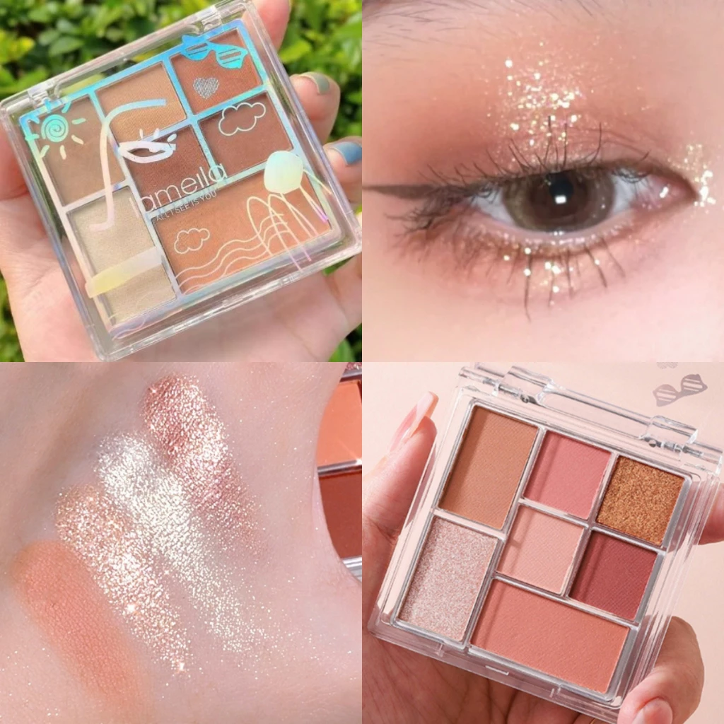 YOTAI อายแชโดว์ พาเลทอายแชโดว์ 7 สี Eyeshadow เนื้อใยไหม เนื้อแมท ประกายชิมเมอร์ กลิตเตอร์ สีสวย กันน้ํา ติดทนนาน