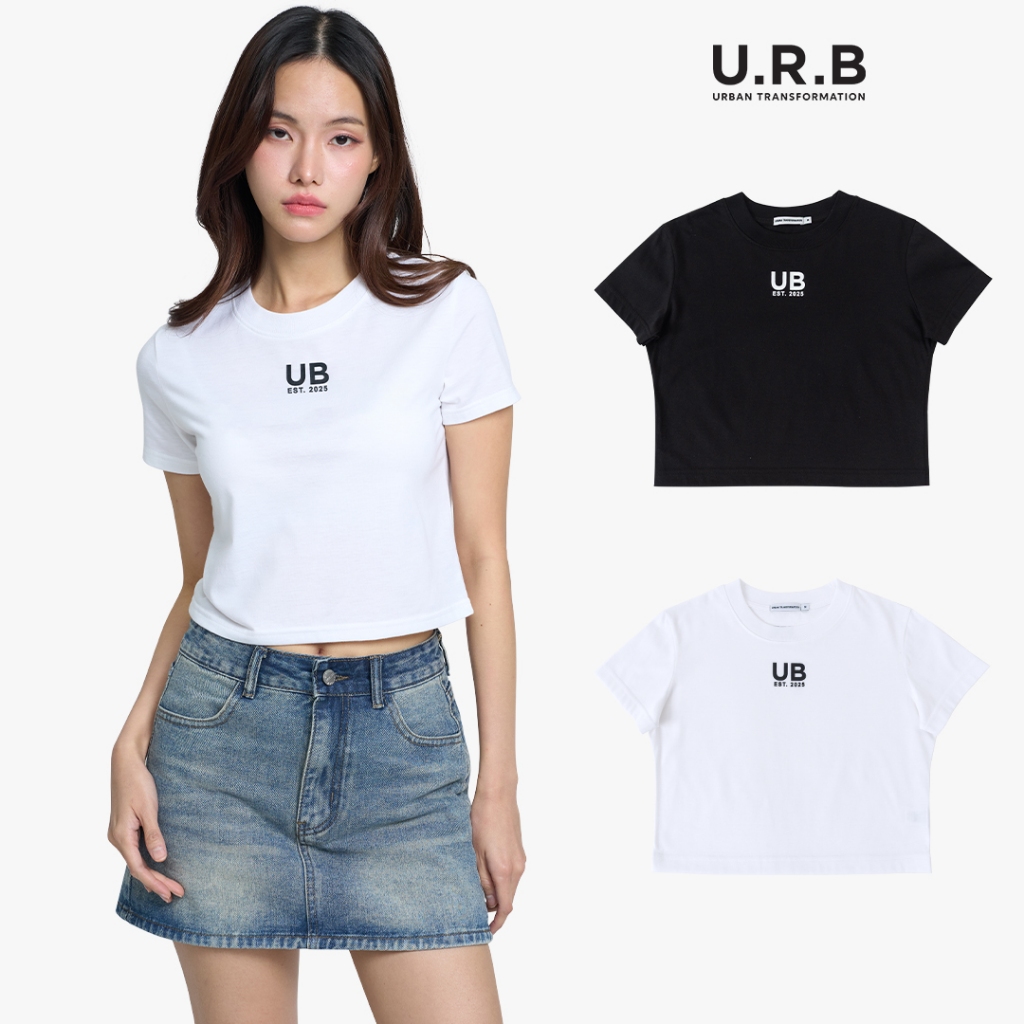 URBAN : WOMEN'S MINIMAL LOGO CROP TEE เสื้อครอปผู้หญิง รุ่น 1UTWT1057 มี 2 สี ขาว,ดำ