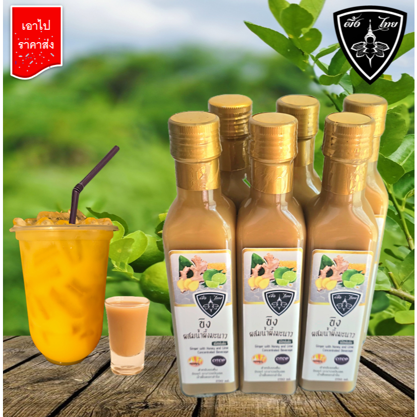 ขิงผสมนํ้าผึ้งมะนาวชนิดเข้มข้น 250ml6 ขวดปกติราคา 840บาท ลดเหลือ 660บาท Ginger with honey and Lime c