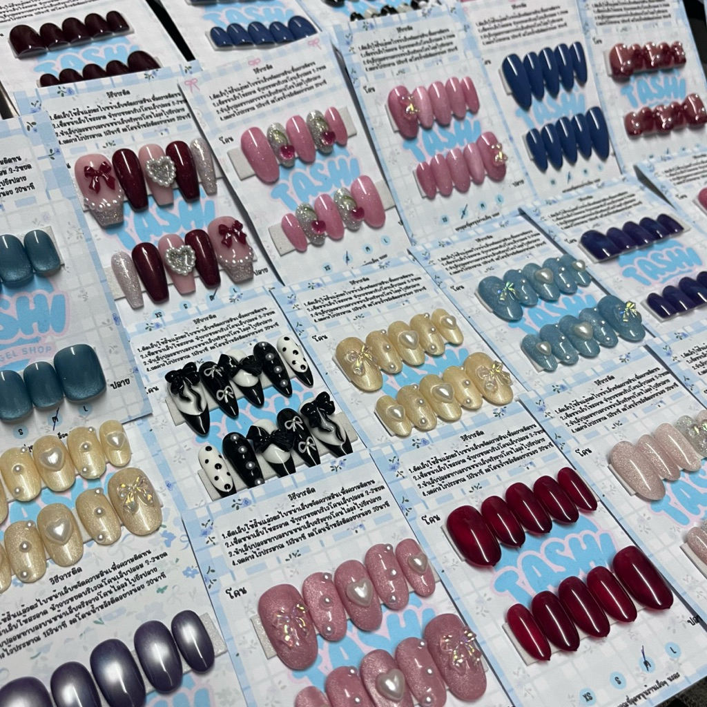 🔴ลดล้างสต๊อกต้องสั่งขั้นต่ำ2ชุดเท่านั้น🔴รวมเล็บเจลลดราคา/ทรงตามภาพ/ถ่ายจากสินค้าจริง/งดแก้ไซส์-ทรง-สี