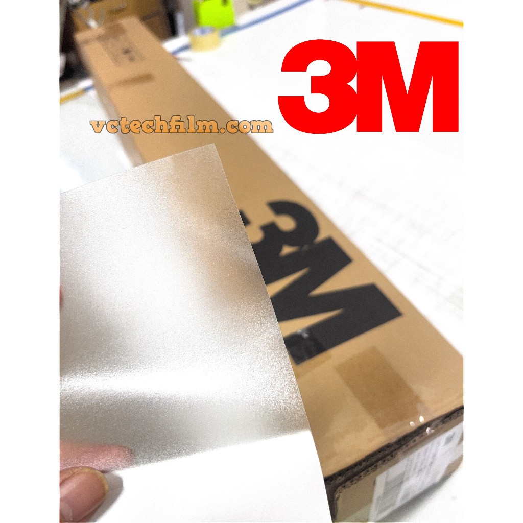 สติ๊กเกอร์ฝ้า3M(สามเอ็ม) หน้ากว้าง127cmขายเป็นเมตร เนื้อฝ้าขาวขุ่นติดกระจกสำหรับตกแต่ง บังสายตา เนื้อฝ้าขาวโปร่งแสง