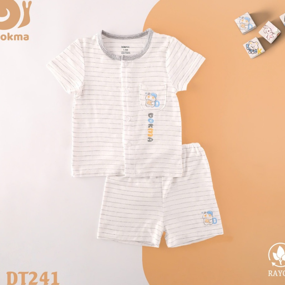 Dokma DT241 ชุดเสื้อแขนสั้น  ผ้าเรยอน  (1-3M, 3-6M,6-9M)