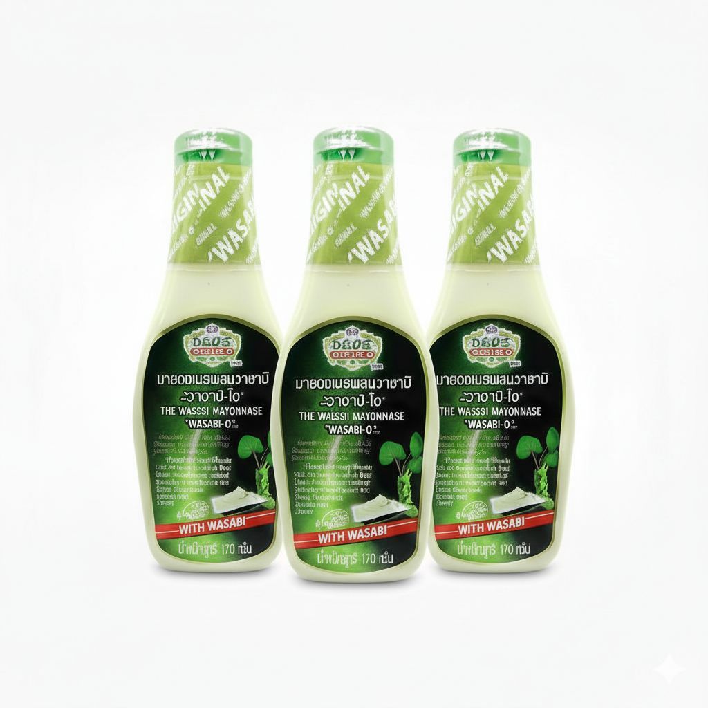 Wasabi Mayonnaise 170g x3 Wasabi-O มายองเนสผสมวาซาบิ ตราวาซาบิ-โอ ราคาสุดคุ้ม