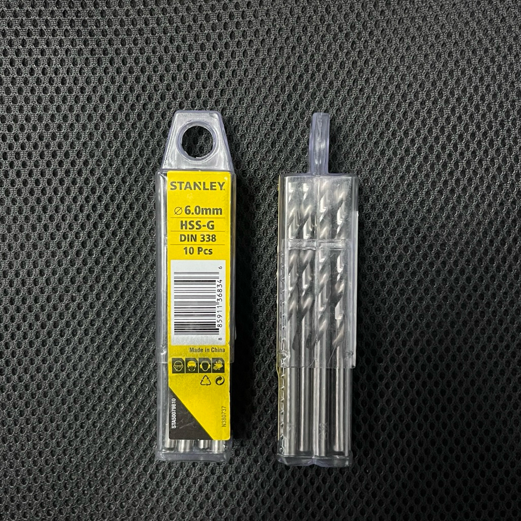 ดอกสว่านเจาะเหล็กก้านกลม STANLEY รุ่น STA50079B10-HSS ขนาด 6.0 x 93 มม. (แพ็ก 10 ชิ้น)