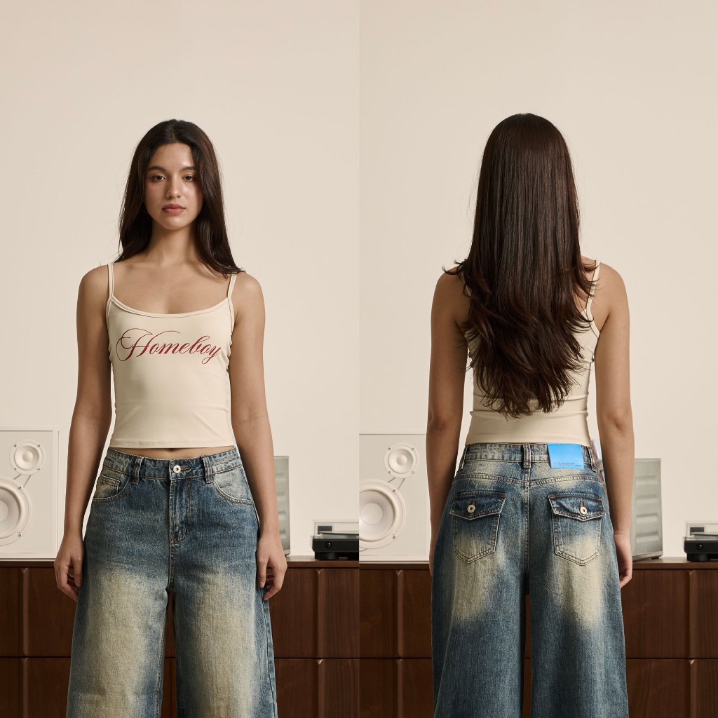 HOMEBOY เสื้อสายเดี่ยว  HB.COWGIRL.TANKTOP โพลี่เอสเตอร์ผสมสเปนเด็กซ์  ใส่สบาย