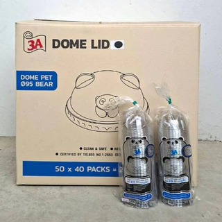 ฝาโดมหมี PET ปาก95 เจาะรู ตรา3A บรรจุ50x40แถว(2000ชิ้น/ลัง)*1ออเดอร์ไม่เกิน2ลัง*