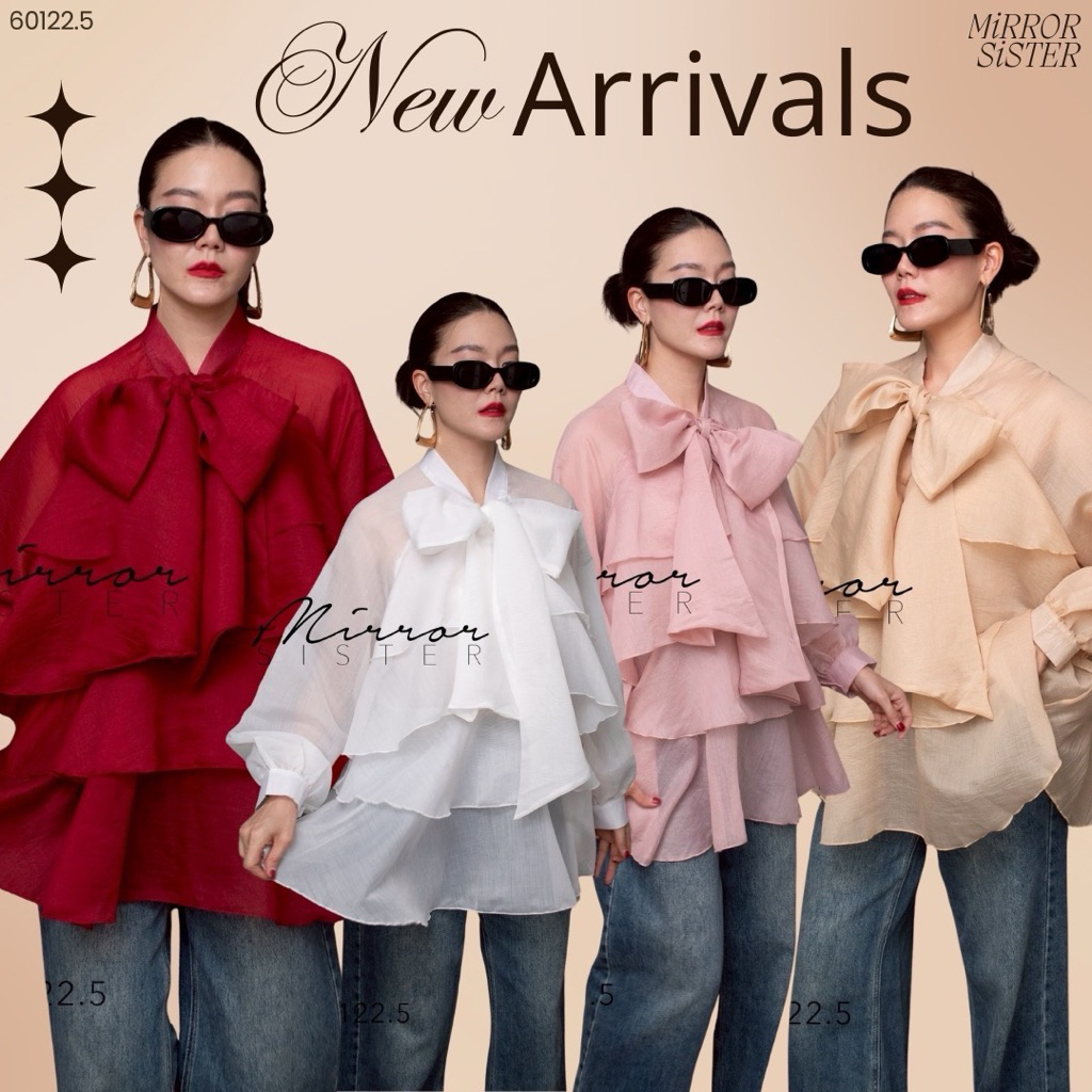 ••MiRROR SiSTER‘s BiBi 4Layers BoWTiE BLOUSE••