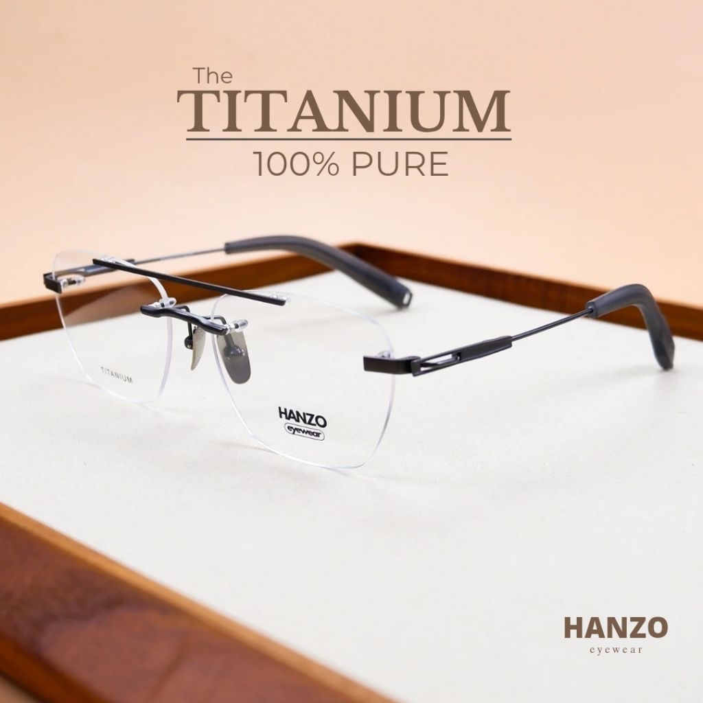 แว่นไทเทเนียมแท้ 100% Titanium แว่นไทเทเนียมบริสุทธิ์ แว่นไร้กรอบ (มีบริการตัดเลนส์สายตา) รุ่น 419