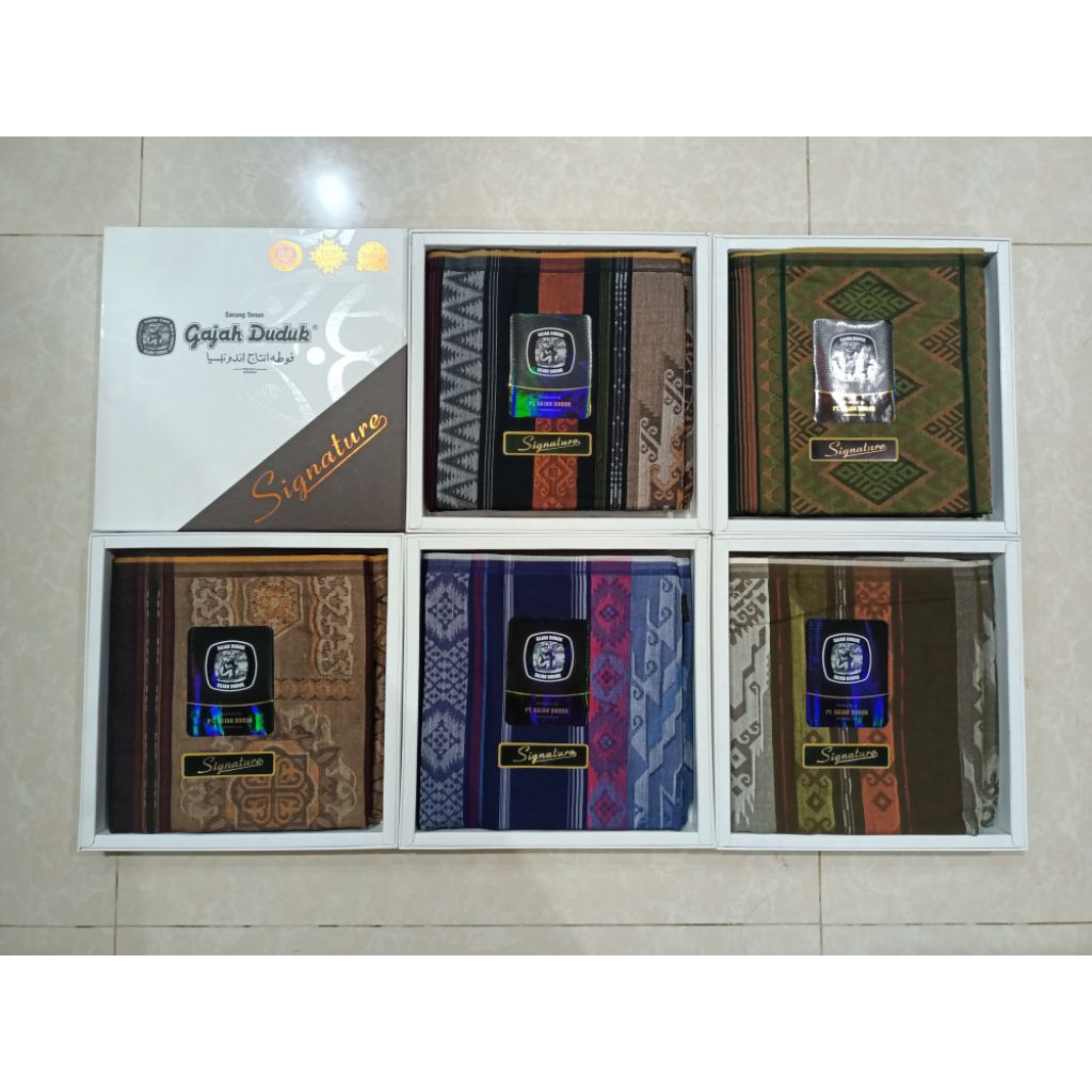 ผ้าโสร่งผู้ชาย Gajah duduk Signatureเนื้อหนึ่ง ของแท้ เนื้อดีมีคุณภาพ ซับน้ำไม่ลื่น