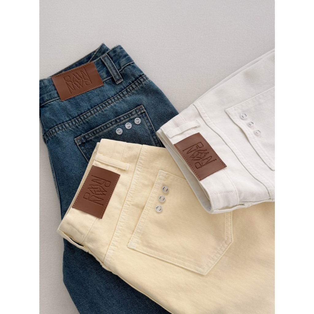 Roomry.n - RMN Studio Jeans กางเกงเอวสูงทรงกระบอกใหญ่