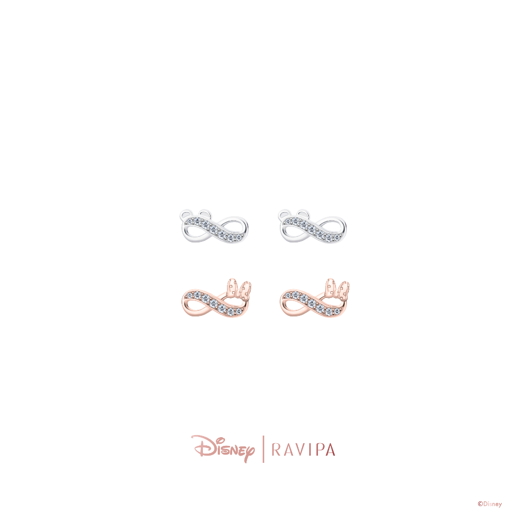 Ravipa | Unbreakable Infinity Mickey & Minnie Earrings - ต่างหู