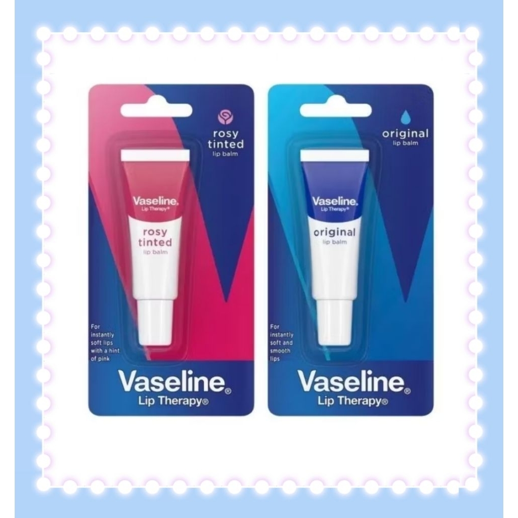 Vaseline Original Lip Balm, Rosy Tinted Lip Blam 10g. วาสลีนลิปบาล์ม