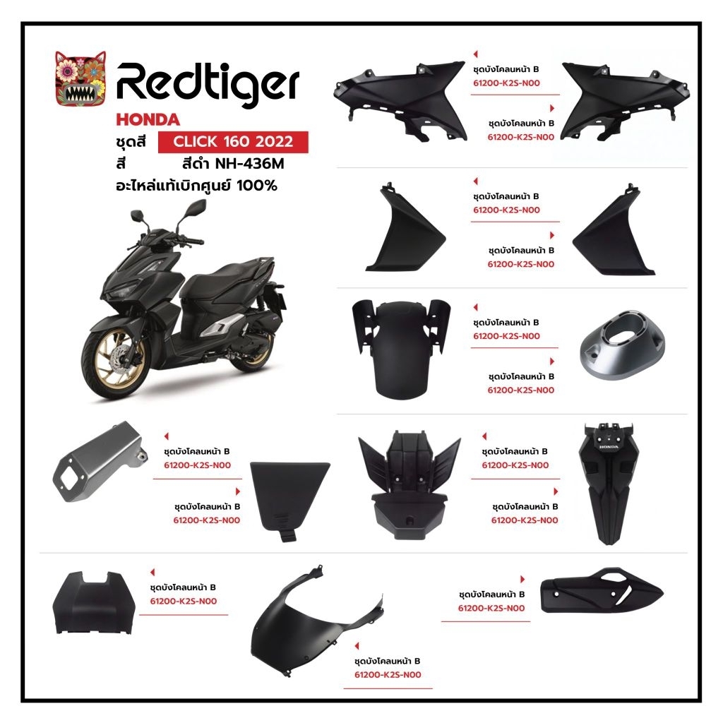 ชุดสี Honda Click160 มอเตอร์ไซค์ ครบชุด