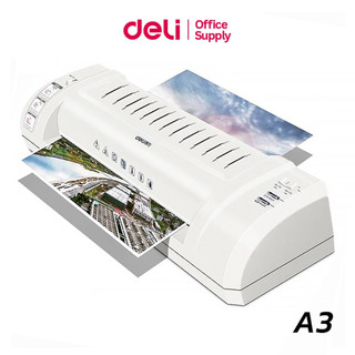 Deli เครื่องเคลือบ A3 A4  เร็ว 300มม./นาที ปรับอุณหภุมิได้ 2 โหมด เครื่องเคลือบบัตร เอกสาร Laminator