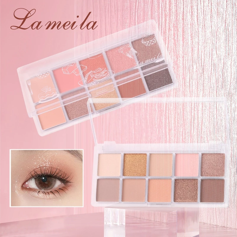 YOTAI ❤️LAMEILA❤️ อายแชโดว์ พาเลทอายแชโดว์ 10 สี เนื้อใยไหม เนื้อแมท ประกายชิมเมอร์ กลิตเตอร์ สีสวย กันน้ํา ติดทนนาน