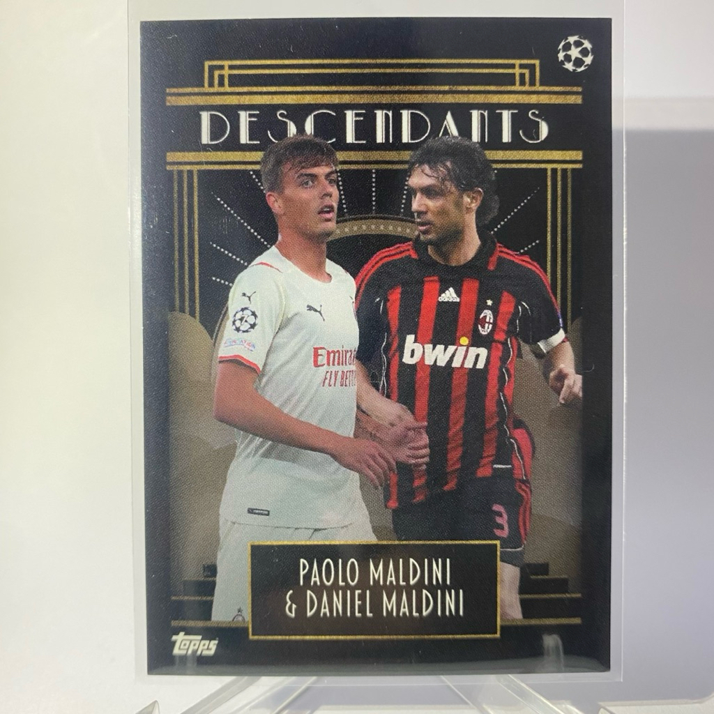 การ์ดนักฟุตบอล PAOLO MALDINI & DANIEL MALDINI, AC MILAN, DESCENDANTS, TOPPS 2021