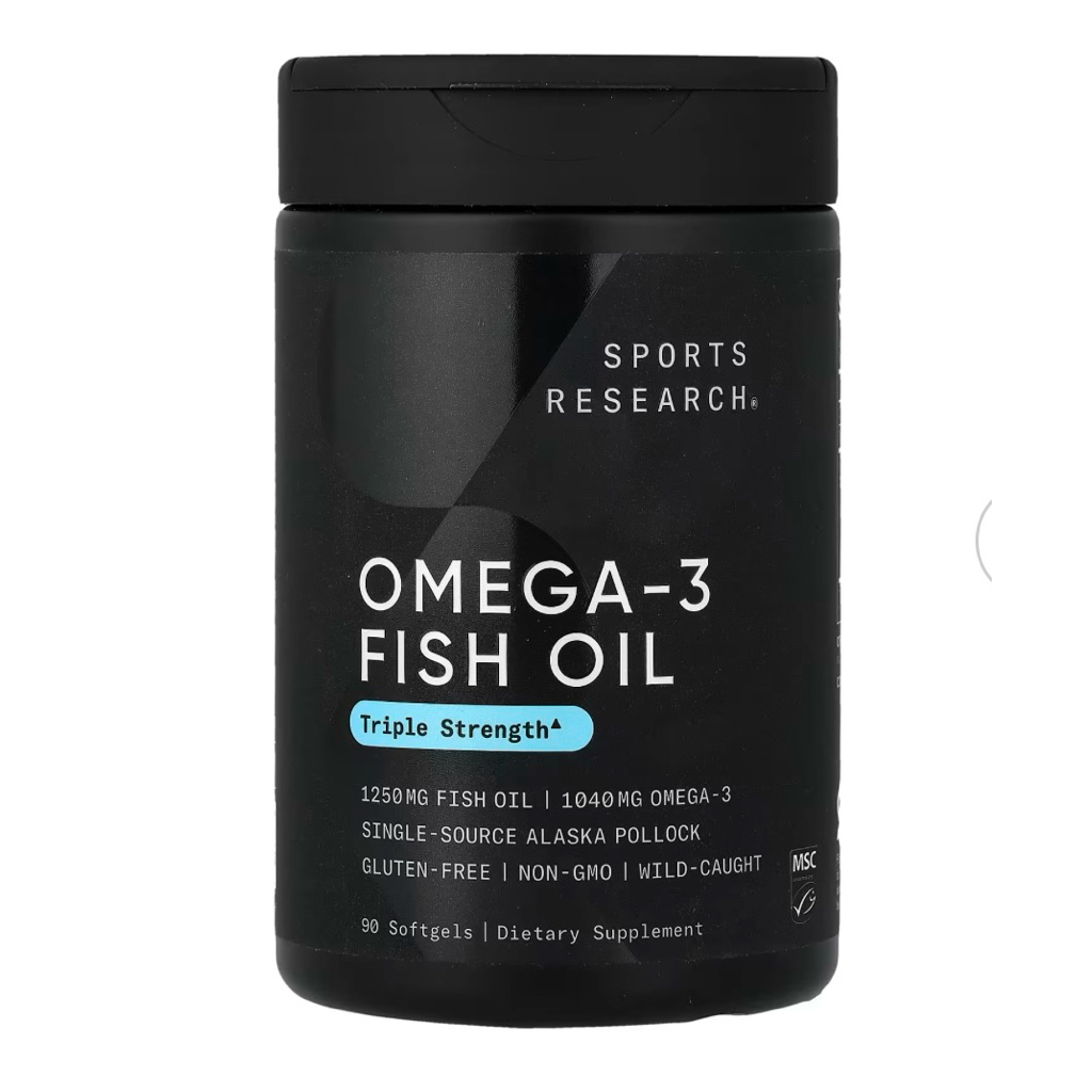 [ของแท้100%+พร้อมส่ง] Omega-3 Fish Oil Sports Research 180 เม็ด